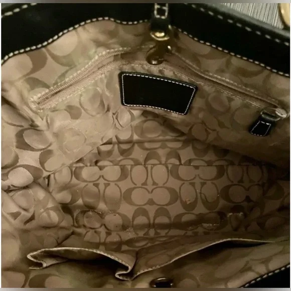 SOLD (outside Poshmark) Vintage Coach Legacy Straw and Leather Tote - Picture 4 of 5